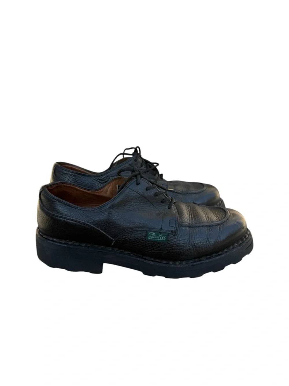 Paraboot Chambord Leather Derby Shoes in Black 6.5 UK 7.5 US Lace France